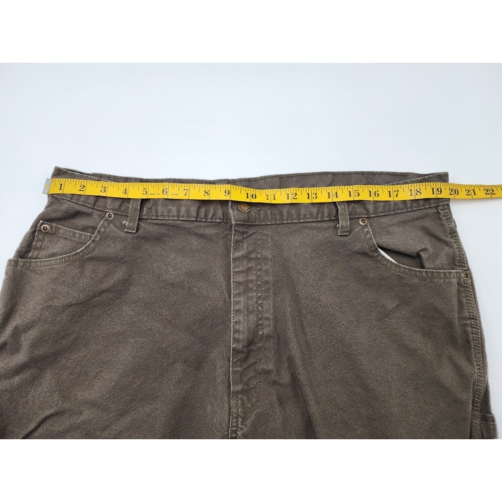 Mens Y2K Dickies Tan Khaki Brown Canvas Carpenter Work Pants Size 40x30 - Picture 13 of 16
